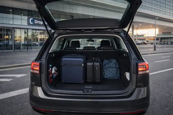 Large luggage area for airport transfers